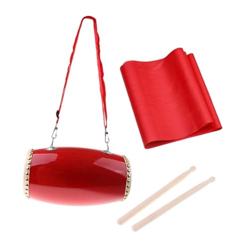 Fenteer Traditionelle chinesische Hüfttrommel, Handtrommel mit Trommelstöcken, Riemen und Taschentuch, pädagogische Schlaginstrumente für Fenteer Traditionelle chinesische Hüfttrommel, Handtrommel mit Trommelstöcken, Riemen und Taschentuch, pädagogische Schlaginstrumente für von Fenteer