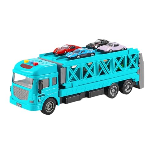 Fenteer Transport-LKW-Spielzeugset, Transport-LKW-Spielzeug mit Autos, Cooles faltbares LKW-Spielzeug für Kinder, Geschenke für Jungen und Mädchen, GrÜn, Einzelne Schicht von Fenteer