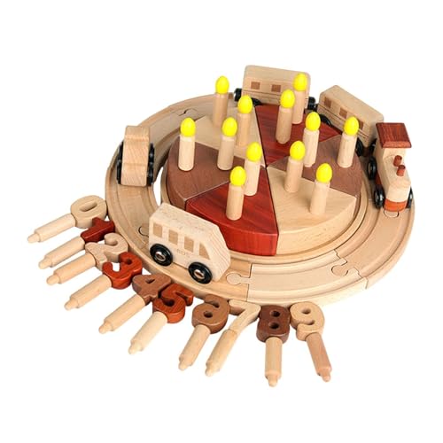 Fenteer Zug mit Geburtstagstorte aus Holz mit Kerzen und Zahlen, Lernspielzeug, pädagogisches Spielset aus Holz für Party, Urlaub, Jungen und Mädchen Fenteer Zug mit Geburtstagstorte aus Holz mit Kerzen und Zahlen, Lernspielzeug, pädagogisches Spielset aus Holz für Party, Urlaub, Jungen und Mädchen von Fenteer