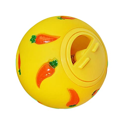 Kaninchen Futterspender Spielzeug Bereicherung Spielzeug Snack Ball Pet Slow Feeder Chase Toys Futterspender für Kätzchen Kaninchen, Gelb von Fenteer