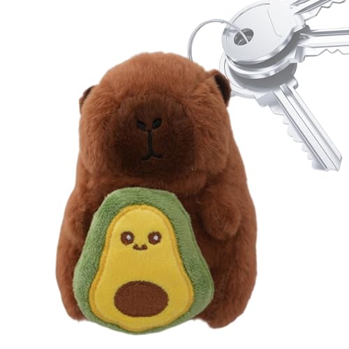 Fenytay Capybara-Schlüsselanhänger für Rucksäcke,Gefüllter Capybara-Schlüsselanhänger - Capybara Stofftier Anhänger - Halten Obst Tier Anhänger Studenten Rucksack Niedliche Puppe Anhänger von Fenytay