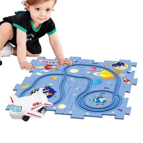 Fenytay Kinderautobahn, Puzzle-Autobahn-Spielset, Spielzeugfahrzeug-Puzzlebrett, Vorschulpädagogische Autospielzeugspiele, Lernspielzeug für Kinder, Rennstrecken für Kleinkinder ab 3 Jahren von Fenytay