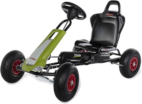 Ferbedo 10 503 8 GoKart CLAAS Racer (Tretauto für Kinder von Alter ca. 3-8 Jahre, hochwertiger Stahlrahmen, Verstellbarer Sitz, Luftbereifung, inkl. Soundlenkrad, belastbar bis 50 kg) 105038 von Ferbedo