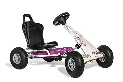 Ferbedo Go Air Runner (Gokart/Kart in weiß/pink mit Soundlenkrad und Luftbereifung, ab ca. 3-8 Jahre) 105014 von Ferbedo