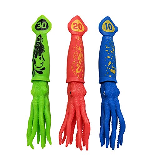 Feriany 3 StüCk Dive Toys Poolspielzeug für Kinder Werfen Sie Unterwasser Octopus Badespielzeug mit Lustigen Gesichtern Tintenfisch für Kinder von Feriany