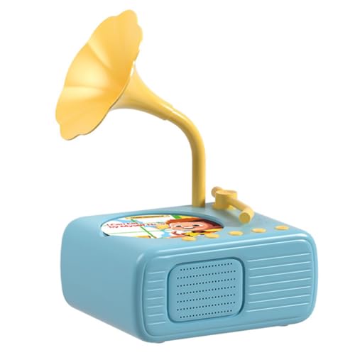 Feriany Kinder-Grammophon mit Geschichtenerzähler, Musik-Player, Kleinkindspielzeug, Kinder-Grammophon mit 96 Karten, Geschenk Zur Frühkindlichen Bildung, Blau von Feriany