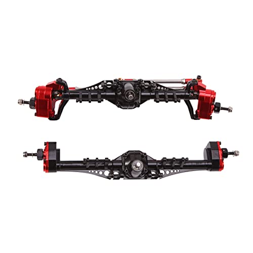 Ferleiss Aluminiumlegierung Portal Achse für 1/10 RC Crawler Auto Axial Capra 1.9 UTB AXI03004 Currie F9 Upgrade Teile, rot vorne/hinten von Ferleiss