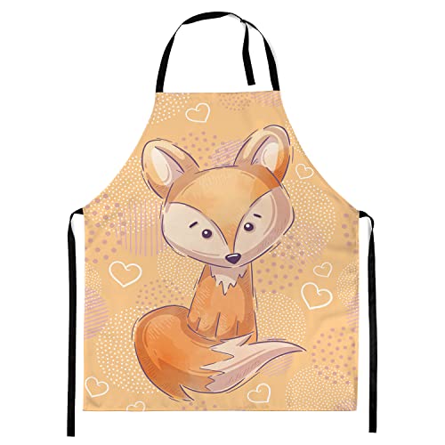 Kinderschürze Kind Malschürze Kunstkittel Kochschürze Apron Werkschürze mit einem Fullprint motiv Oranger Fuchs [074] von Ferocity