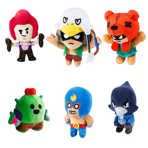 Ferro Stars Brawl Colt,Crow,Spike und Shelly Paket enthält EIN zufälliges der genannten Plüschtiere [20cm] (Brawl) von Ferro Stars