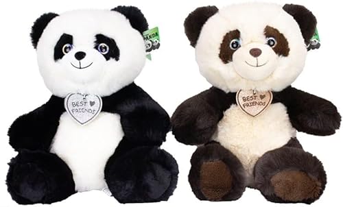 Ferro Stars Best Friends Panda Kuscheltier plüschtier ideal für Geschenkaustauscht 2 stück 25cm von Ferro Stars