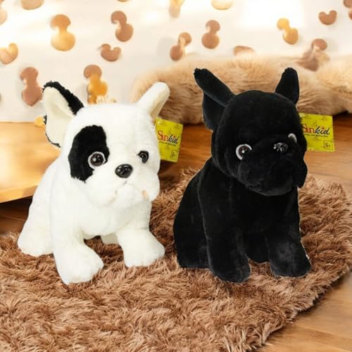 Ferro Stars Plüschtier 2X süße Hunde Bulldogge Schwarz/Weiß 38cm Kuscheltier von Ferro Stars