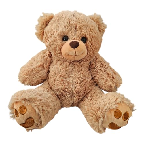 Ferro Stars Teddybär 30cm und 1 stück Schlüsselanhänger Geschenkt - Dunkelbraun - Stofftier niedliches Plüschtier Kuscheltier Braun (Teddybär 30 cm) von Ferro Stars