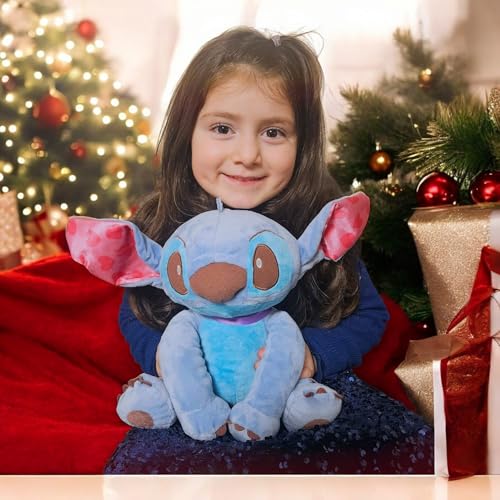 Stitch Sweetheart Kuscheltier, Plüsch, Angel,Lilo & Stitch, 35 cm, Kuscheltier mit Stickereien, Ohren mit Herzen geeignet ab Lebens Monat geeignet von Ferro Stars