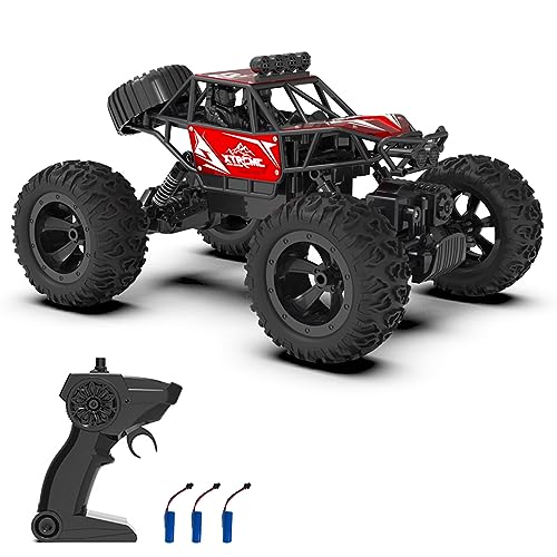 Fesjoy Ferngesteuertes Auto 4WD Offroad 2,4 GHz Legierung Kletterwagen Auto Geschenke für Erwachsene Dual Control Modus mit Uhr Fernbedienung 3 Batterien von Fesjoy