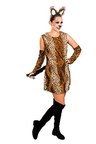 Festartikel Müller Damen Kostüm Raubkatze Kleid Karneval Fasching Verkleiden Gr.50/52 von Festartikel-Müller