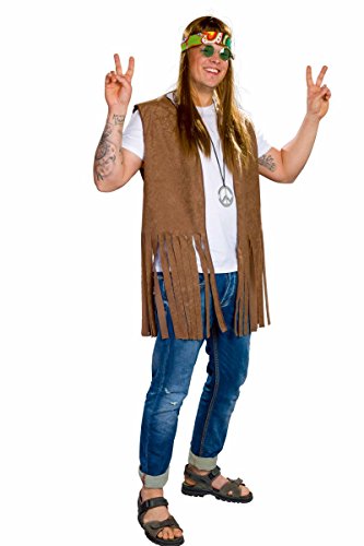 Festartikel Müller Herren Kostüm Hippie Weste braun Karneval Fasching Mottoparty Gr.XL von Festartikel-Müller