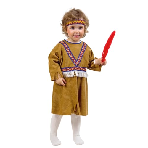 Festartikel-Müller Indianer Kostüm Indianerin Kleine Taube für Kinder Gr. 98/104 Kleid braun mit Stornband Fasching Karneval von Festartikel-Müller