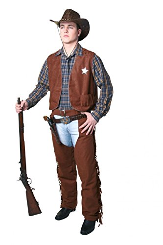 Festartikel Müller Cowboy-Weste für Erwachsene, in der Farbe Braun aus Polyester, Größe: 36/38, 119.348.37 von Festartikel-Müller