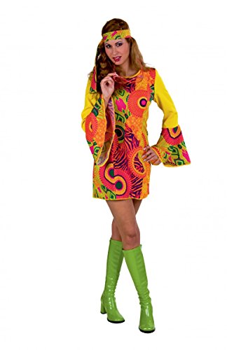 Festartikel Müller Karneval Damen Kostüm Hippie Kleid als Blumenkind Größe 38/40 von Festartikel-Müller