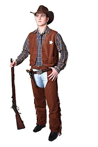 Festartikel Müller Karneval Herren Kostüm Cowboy Überhose Chaps braun Größe 52/54 von Festartikel-Müller