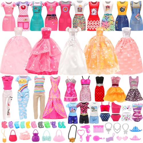 Festfun Kleidung für Puppen 48 Puppenkleidung enthält Party Kleider Outfits T-Shirt Oberteile Bluse Hosen Badeanzug Schuhe Puppenzubehör für 11,5 Zoll 30 cm Puppen Festfun Kleidung für Puppen 48 Puppenkleidung enthält Party Kleider Outfits T-Shirt Oberteile Bluse Hosen Badeanzug Schuhe Puppenzubehör für 11,5 Zoll 30 cm Puppen von Festfun