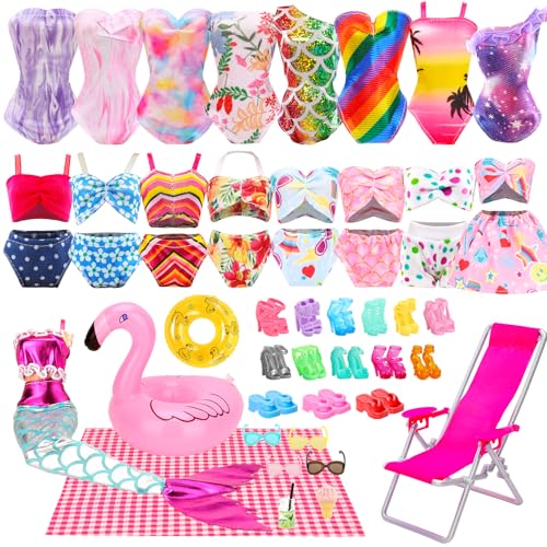 Festfun Sommer Kleidung für Puppen 25 Puppenkleidung Puppenzubehör enthält Picknickmatte Strandstuhl Badeanzug Meerjungfrau Kleidung Brille Schwimmring Schuhe für 11,5 Zoll 30 cm Puppen Festfun Sommer Kleidung für Puppen 25 Puppenkleidung Puppenzubehör enthält Picknickmatte Strandstuhl Badeanzug Meerjungfrau Kleidung Brille Schwimmring Schuhe für 11,5 Zoll 30 cm Puppen von Festfun