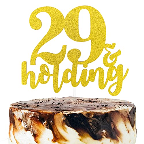 29 und Holding Cake Topper, Forever 29 Cake Decor, Turning 30 Cake Topper, Happy 29th / 30th Birthday Party Dekoration, Funny Age 29+ Cake Pick von Festus