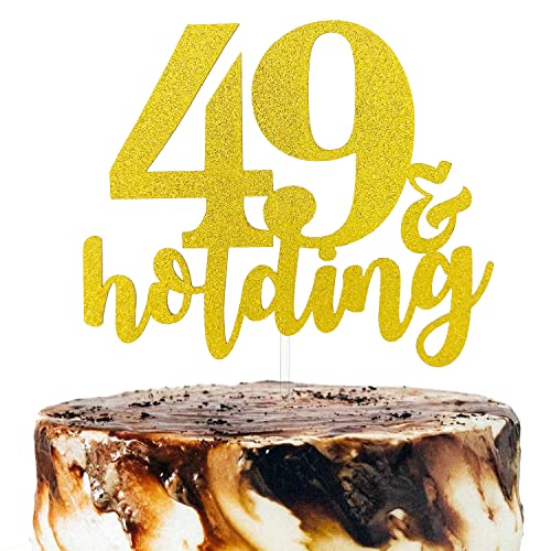 49 und Holding Cake Topper, Forever 49 Cake Decor, Turning 50 Cake Topper, Happy 49th / 50th Birthday Party Dekoration, Funny Age 49+ Cake Pick von Festus