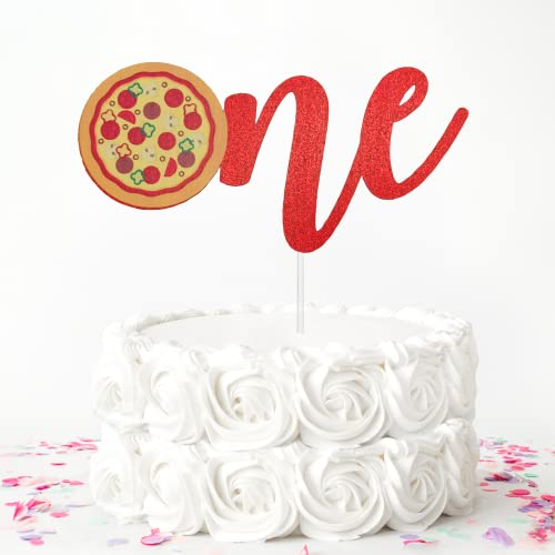 Pizza One Cake Topper, Pizza First Birthday Cake Topper, Pizza Smash Cake Decor, Pizza Party Decoration Supplies von Festus