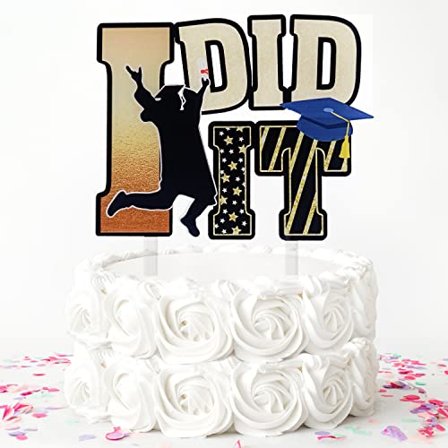 Tortenaufsatz aus Acryl, "I did it", 2022 Congrats Grad Cake Topper, High School, College Student Graduation Party Supplies, Happy Graduation Cake Decor von Festus