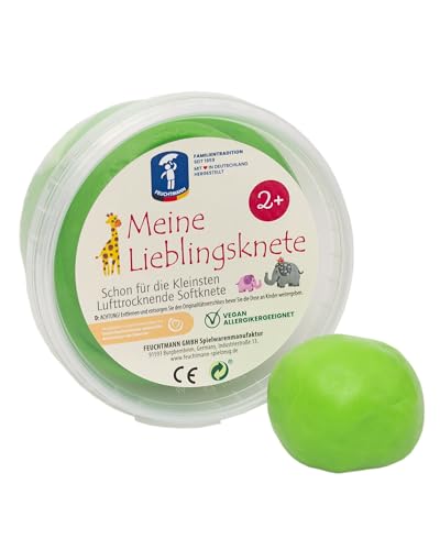 Feuchtmann MEINE LIEBLINGSKNETE Edu Edition Grün | 500g Kinderknete Einzeldose | glutenfreie Spielknete vegan | lufttrocknende ungiftige Knete von Feuchtmann