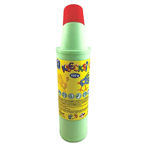 Feuchtmann 633.061-17 - KLECKSi Fingermalfarbe in Flasche, ca. 900 g, Neon-Grün, hochwertige Farbe für Kinder ab 2 Jahren, ideal für Kindergarten, Kita, Schule und Hort zum kreativen Spielen von Feuchtmann