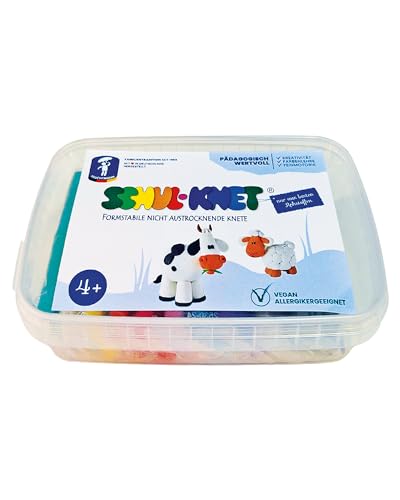 Feuchtmann SCHUL-KNET | Maxi Box Knetset 10 x 40g Kinderknete in Stangen | vegane glutenfreie Spielknete | nicht trocknende Knete | ungiftige Modelliermasse von Feuchtmann