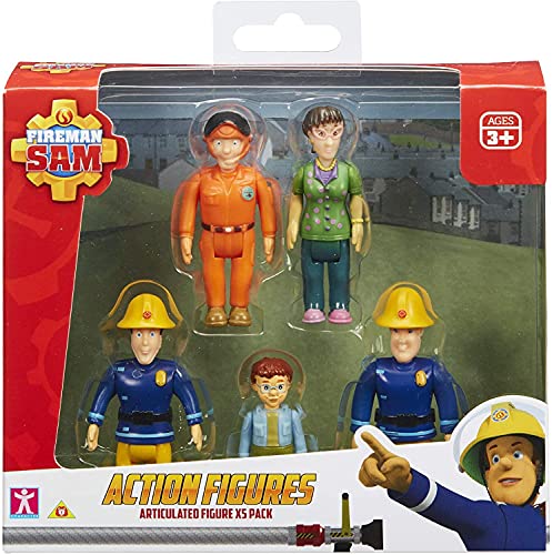 Character Options Fireman Sam Action Figures 5-Pack, Scaled Play Preschool poseable Figures, Imaginative Play von Character Options