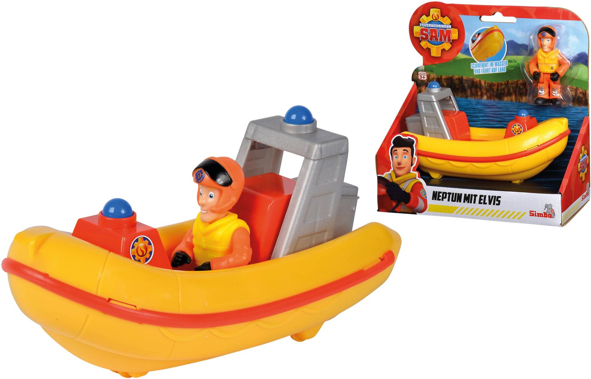 Feuerwehrmann Sam Boot Neptune mit Elvis Figur von Feuerwehrmann Sam