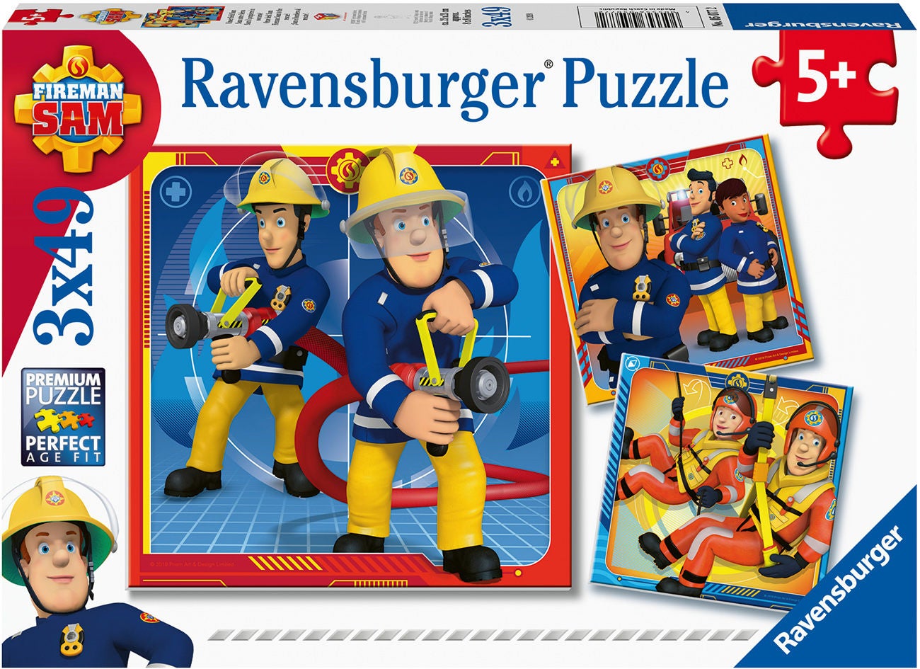 Ravensburger Puzzle Feuerwehrmann Sam zum Einsatz! 3x49 Teile von Feuerwehrmann Sam