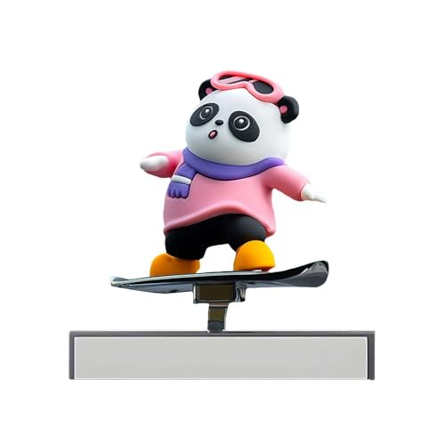 Fgbetcv 2024 Auto-Ornament – Skateboard-Panda-Auto-Dekoration, Skater-Bär, Schiebe-Armaturenbrett-Dekorationen für Auto-Innenraum, Surfen, Bär, Geschenk für Bärenliebhaber (Pink A) von Fgbetcv