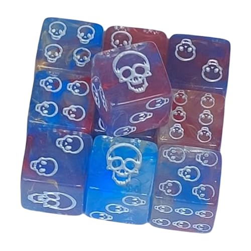 10pcs Acrylic 6 Sieben Runde Ecke Dices Schädelmuster Rollenspiele Würfel Für Tischspiel Klassenzimmer Unterricht Einfach Zu Bedienen von Fhkpsqkcn