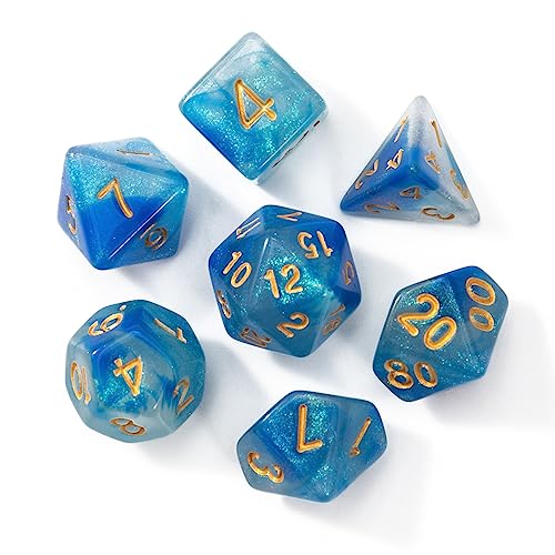 Fhkpsqkcn 7 Teile/Satz Polyhedral Acryl Würfel Multi Faceted Verschiedene Formen Digitale Spiel Würfel Für Club Party Familie Brettspiel Requisiten von Fhkpsqkcn