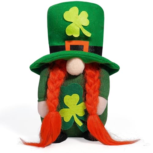 Fhkpsqkcn Patricks Day Gnomes Plüschpuppen Cartoon Skandinavische Schwedische Tomtes Figur Ornament Für Irische Feiertagstischdekoration von Fhkpsqkcn