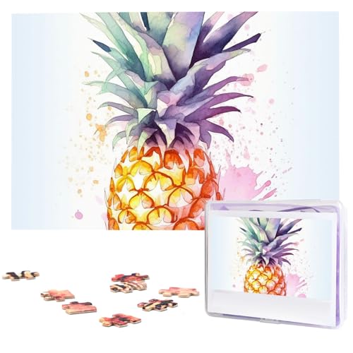 Ananas-Puzzle, 1000 Teile, mit Aufbewahrungstasche, personalisierte Puzzles für Männer und Frauen, Bilderpuzzle für Familie, anspruchsvolle Fotos, Puzzle für Heimdekoration (74,9 x 50 cm) von Fhpce