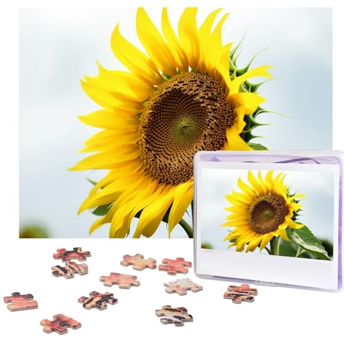 Bloom Sonnenblumen-Puzzle, 500 Teile, mit Aufbewahrungstasche, personalisierte Puzzles für Männer und Frauen, Bilderpuzzle für Familie, anspruchsvolle Fotos, Puzzle für Heimdekoration (51,8 x 38,1 cm) von Fhpce