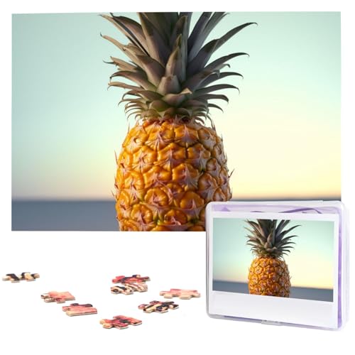 Fhpce Ananas-Frucht-Puzzle, 1000 Teile, mit Aufbewahrungstasche, personalisierte Puzzles für Männer und Frauen, Bilderpuzzle für Familie, anspruchsvolle Fotos, Puzzle für Heimdekoration (74,9 x 50 cm) von Fhpce