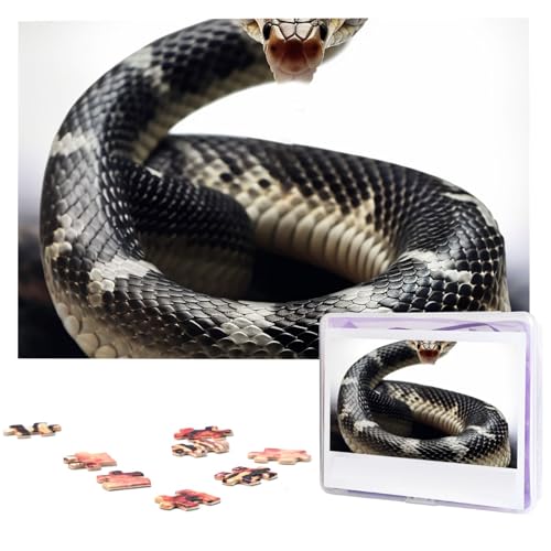 Fhpce Cobra Snake Puzzles 1000 Teile mit Aufbewahrungstasche, personalisierte Puzzles für Männer und Frauen, Bilderpuzzle für Familie, anspruchsvolle Fotos, Puzzle für Heimdekoration (74,9 x 50 cm) von Fhpce