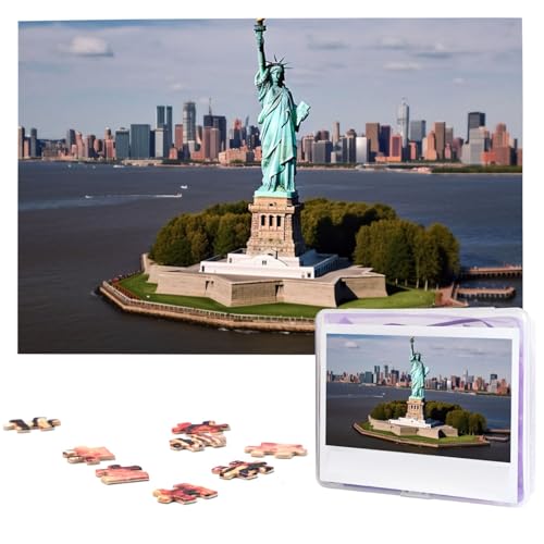 Fhpce Freiheitsstatue in NYC Puzzles 1000 Teile mit Aufbewahrungstasche, personalisierte Puzzles für Männer und Frauen, Bilderpuzzle für Familie, herausfordernde Fotos, Puzzle für Heimdekoration (74,9 von Fhpce