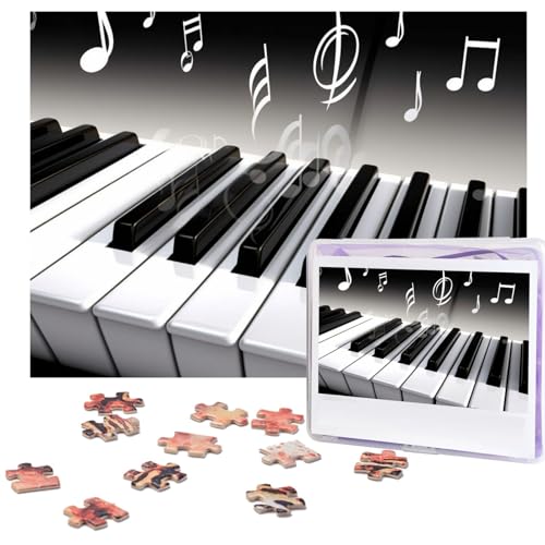 Fhpce Klavier-Musik-Symbol-Puzzle, 500 Teile, mit Aufbewahrungstasche, personalisiertes Puzzle für Männer und Frauen, Bilderpuzzle für Familie, anspruchsvolle Fotos, Puzzle für Heimdekoration (51,8 x von Fhpce