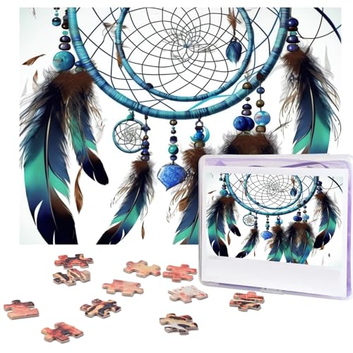 Fhpce Native Dream Catcher Puzzles 500 Teile mit Aufbewahrungstasche, personalisierte Puzzles für Männer und Frauen, Bilderpuzzle für Familie, anspruchsvolle Fotos, Puzzle für Heimdekoration (51,8 x von Fhpce