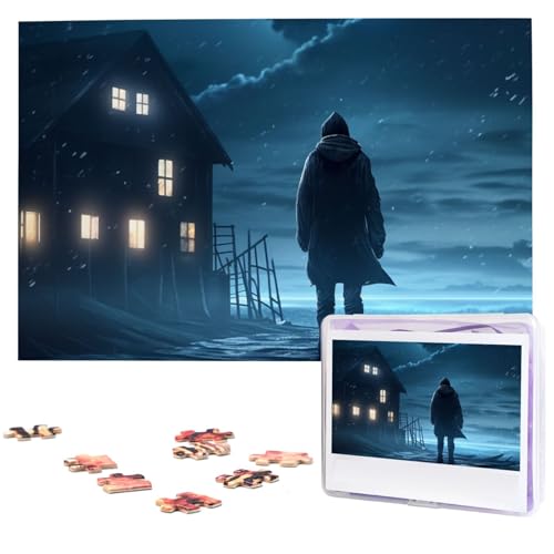 Fhpce Night Walker Puzzles 1000 Teile mit Aufbewahrungstasche, personalisierte Puzzles für Männer und Frauen, Bilderpuzzle für Familie, anspruchsvolle Fotos, Puzzle für Heimdekoration (74,9 x 50 cm) von Fhpce