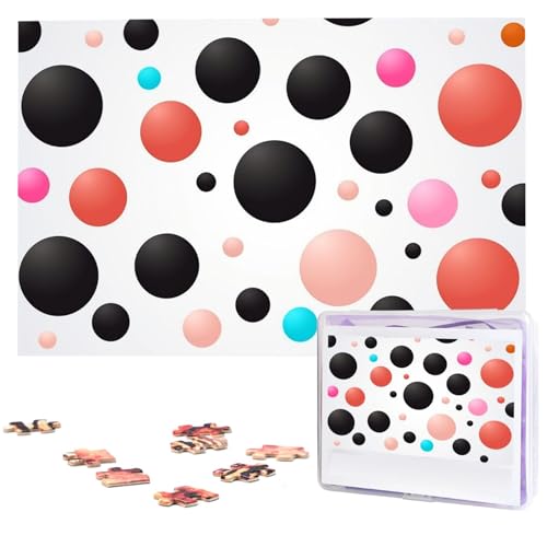 Fhpce Polka Dot Puzzles 1000 Teile mit Aufbewahrungstasche, personalisierte Puzzles für Männer und Frauen, Bilderpuzzle für Familie, anspruchsvolle Fotos, Puzzle für Heimdekoration (74,9 x 50 cm) von Fhpce