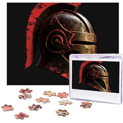 Fhpce Spartanischer Kriegerhelm-Puzzle, 500 Teile, mit Aufbewahrungstasche, personalisiertes Puzzle für Männer und Frauen, Bilderpuzzle für Familie, anspruchsvolle Fotos, Puzzle für Heimdekoration von Fhpce